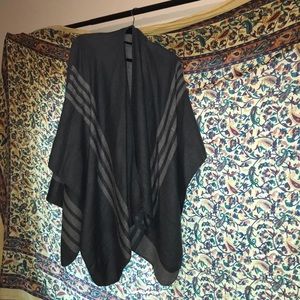 Grey Oversized Sweater Poncho